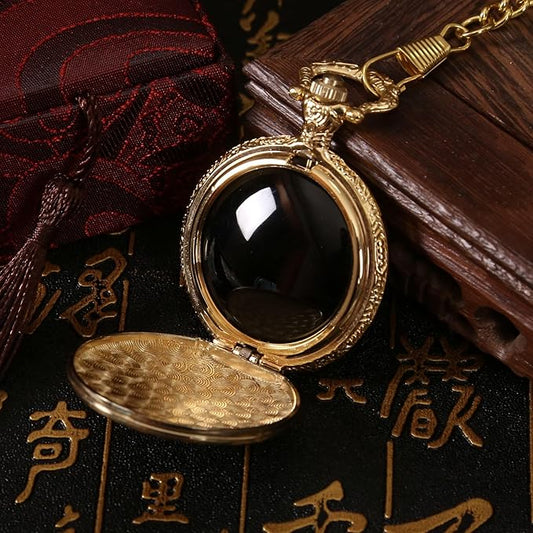 Obsidian Scrying Mirror Witch Black Obsidian Mirror for Witchcraft Divination, Meditation, Witchy Gifts, Sun Decoration Golden