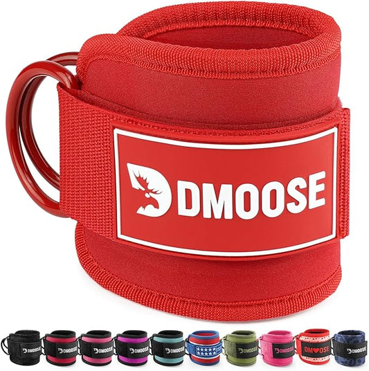 DMoose Fitness Ankle Straps for Cable Machines - One Size Fit with Premium Padding, Glute Kickback Ankle Strap for Women & Men, Cable Attachments for Gym, Booty Workouts, Leg Extension & Hip Abductors