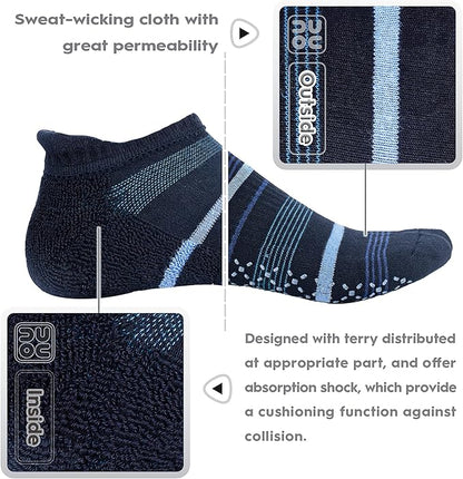 unenow Unisex Non Slip Grip Socks with Cushion for Yoga Pilates Barre Home & Hospital