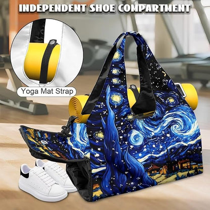 Yoga Mat Bag for Women Men Large Carryall Tote with Adjustable Shoulder Strap for Gym Yoga Travel Pilates Office