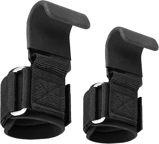 Leikefitness Weight Lifting Hooks for Men & Women (Pair) - 8mm Thick Wrist Padding - Lifting Grips for Powerlifting, Shrugs, Rows, Deadlifts - Pull-Up Hooks & Straps for Weightlifting & Gym Workouts