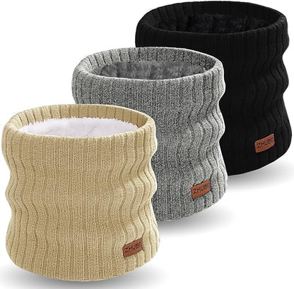 Neck Warmer Gaiter, Winter Fleece Lined Face Mask Scarf for Men Women, Thick Warm Cold Weather Running Ski Neck Cover