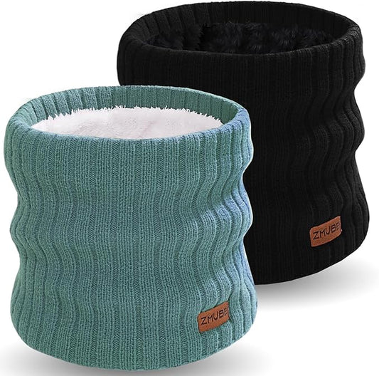 Neck Warmer Gaiter, Winter Fleece Lined Face Mask Scarf for Men Women, Thick Warm Cold Weather Running Ski Neck Cover