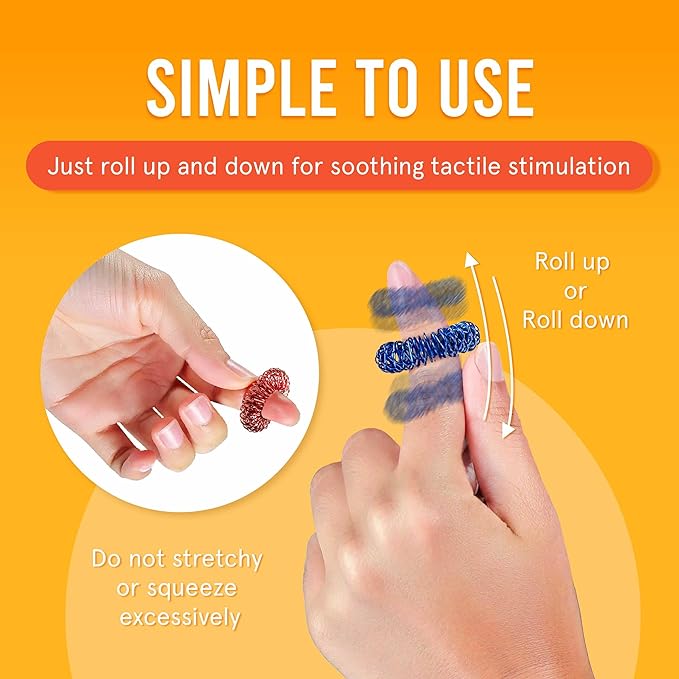 BunMo Spiky Sensory Rings 3pk – Fidget Rings for Adults – Sensory Stimulation & Finger Comfort – Acupressure Rings – Durable & Portable Pain Stim Fidget