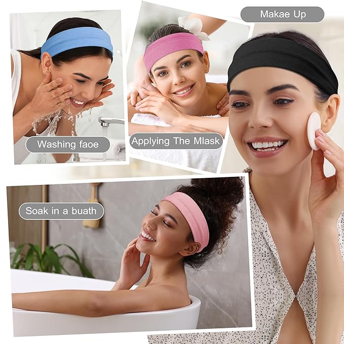 16Pcs Headbands for Women - Multicolor Absorb Sweat Non Slip Absorb Sweat Sports Hair Bands（ Soft Cotton Cloth Stretchy Headbands ）（Suitable for Fitness Yoga Outdoor Exercise ）