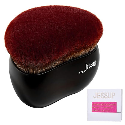 Jessup Foundation Brush Large Kabuki Makeup Brush for Face Body Blending Buffing Stippling Liquid Powder Cream Flawless with Gift Box, Black SF001