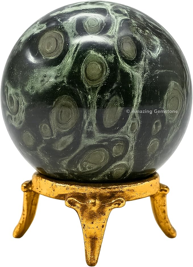 Amazing Gemstone Kambaba Jasper Crystal Ball with Stand - 2 Inches Crystal Sphere Meditation Balls for Witchcraft and Decorative Balls