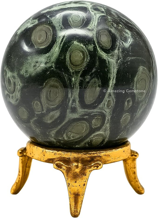 Amazing Gemstone Kambaba Jasper Crystal Ball with Stand - 2 Inches Crystal Sphere Meditation Balls for Witchcraft and Decorative Balls