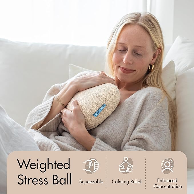 Quiet Mind 1.5 lb Weighted Stress Squeeze Ball – Soft Squishy Fidget Gadget for Adults – Help Relieve Stress, Anxiety, Tension - Promotes Focus, Clarity - Sensory Ball for Desk, Office, or Home Use