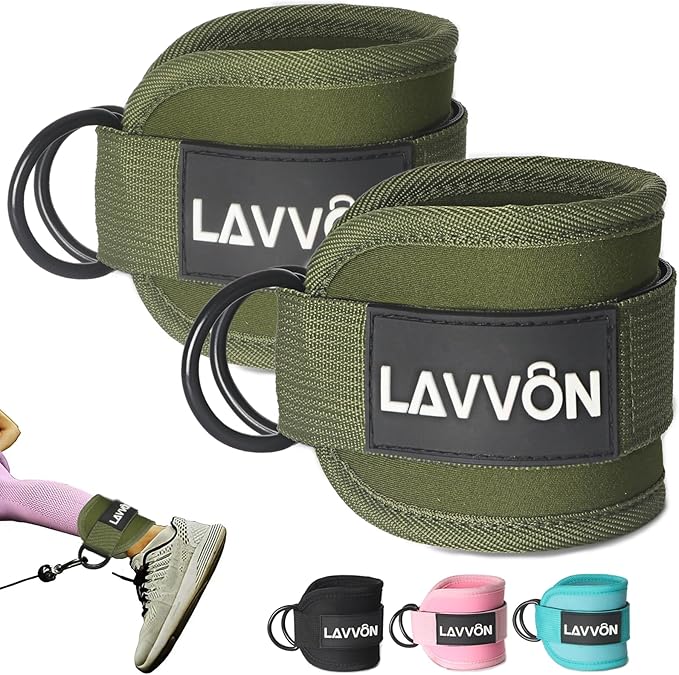 Ankle Straps for Cable Machines Kickbacks - Adjustable Comfort Ankle Cable Attachments for Gym Ankle Cuff Cable Machine Glute Kickback Straps - Leg Extensions, Curls & Ankle Cuffs Women