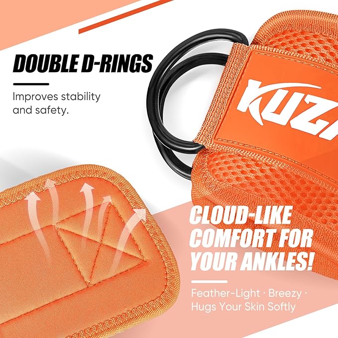 Ankle Resistance Bands with Cuffs, Ankle Weights Bands for Working Out, Women Leg and Glutes Workout Equipment, Exercise Bands for Kickbacks, Butt and Booty Trainer, Home Gym Fitness Equipment