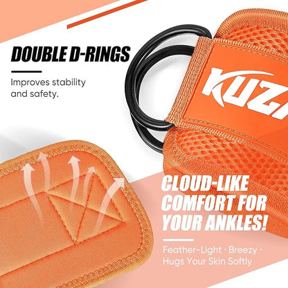 Ankle Resistance Bands with Cuffs, Ankle Weights Bands for Working Out, Women Leg and Glutes Workout Equipment, Exercise Bands for Kickbacks, Butt and Booty Trainer, Home Gym Fitness Equipment