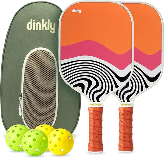 Pickleball Paddles Set of 2/4- USAPA Approved Graphite/Fiberglass Pickleball Racket, 2 Pickleball Rackets, 4 Balls and 1 Portable Carry Bag, Aesthetic Pickle Ball Set for Men Women Beginners