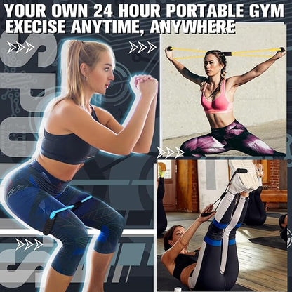 Skylety Figure 8 Fitness Resistance Bands with Handles Set of 5 Exercise Bands for Women Men Rope 8 Word Elastic for Arm and Shoulder Stretch Yoga Gym Fitness Muscle Training Chest Expander