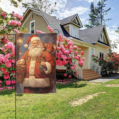 Santa Claus Garden Flag 12x18 In Double Sided Yard Flags Lawn Sign Decor No Flagstand