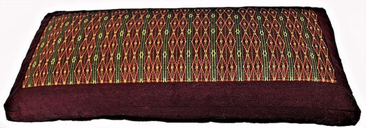 Meditation Bench Cushion for Kneeling Seiza (Global Weave Burgundy Brown)