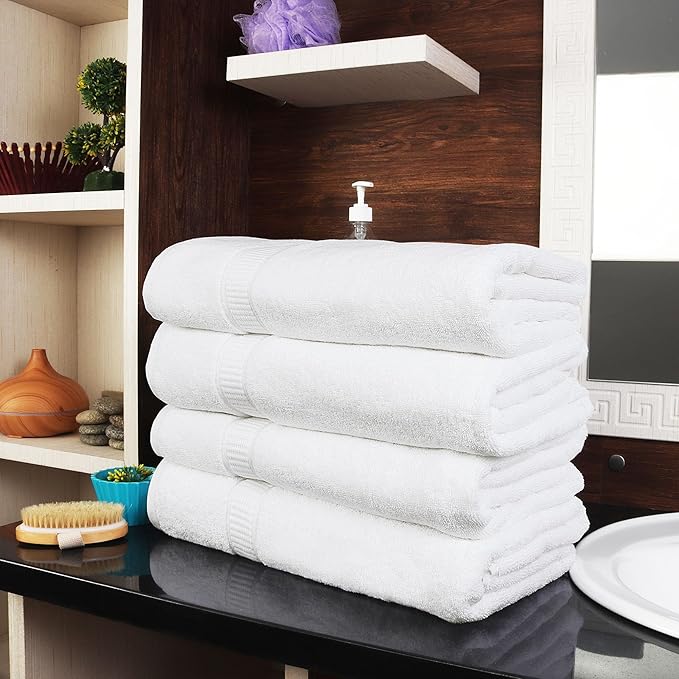 Utopia Towels - Luxurious Jumbo Bath Sheet 8 Piece - 600 GSM (35X70 Inches) 100% Ring Spun Cotton - Highly Absorbent and Quick Dry Extra Large Bath Towel - Super Soft Hotel Quality Towel (White)