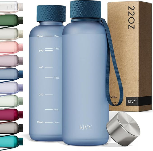 KIVY Tritan Water Bottle 2nd Generation (Navy Blue, 22oz)