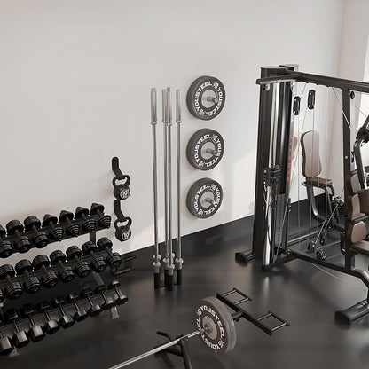 Barbell Rack Stand Vertical Olympic Bar Storage Rack 6 Bars Storage Rack for 2-inch Olympic Bars Dumbbell Handles Triceps Bars Curl Bars