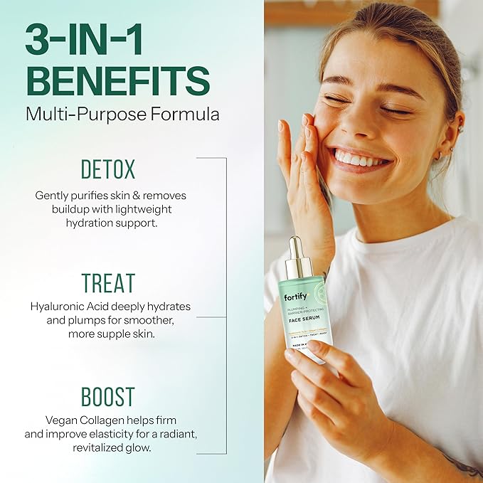 Fortify+ Natural Bacteria Fighting Skincare - Facial Serum - Moisturizing & Rejuvenating | Protects & Revives | Clean Beauty | Made in Korea - 50ML