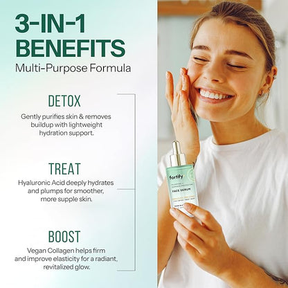 Fortify+ Natural Bacteria Fighting Skincare - Facial Serum - Moisturizing & Rejuvenating | Protects & Revives | Clean Beauty | Made in Korea - 50ML