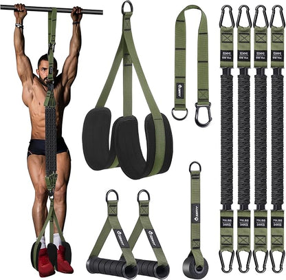 SERTT Pull Up Assistance Bands 300lbs, Adjustable Pull Up Bands with 4 Heavy Duty Resistance Bands for Pull Ups, All-in-one Exercise Bands for Pull Up Assist and Resistance Training