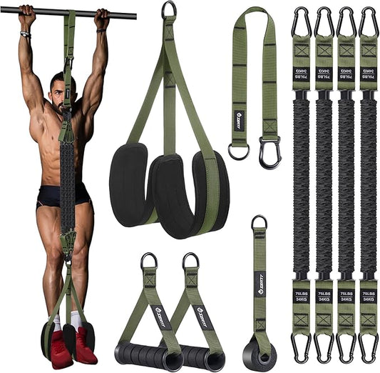 SERTT Pull Up Assistance Bands 300lbs, Adjustable Pull Up Bands with 4 Heavy Duty Resistance Bands for Pull Ups, All-in-one Exercise Bands for Pull Up Assist and Resistance Training