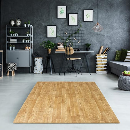Sorbus Wood Grain Floor Tiles Foam Mat EVA Interlocking Mats Tile 3/8-Inch Thick Flooring Wood Puzzle Exercise Mats w/Borders - Home Playroom Basement, Apartment, Trade Show, Baby, Dance