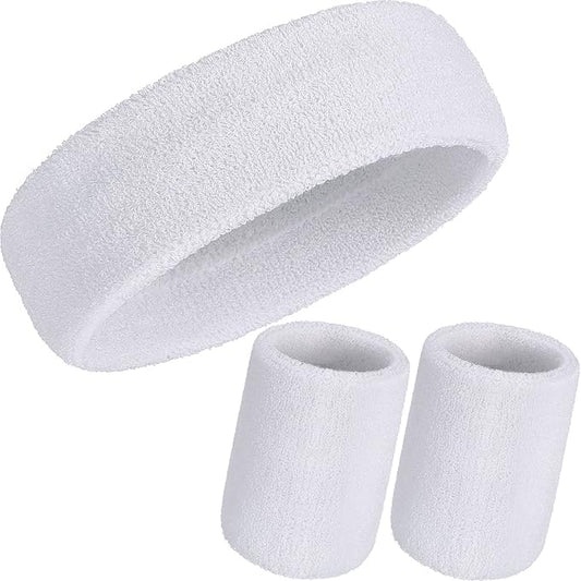 WILLBOND 3 Pcs Sweatbands Set 80s 90s Neon Sports Headband Tennis Striped Sweat Band Sports Competitions Games for Men Women Party Supplies