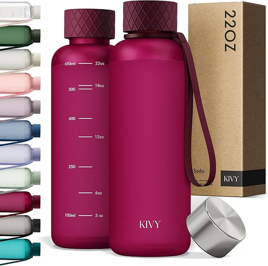 KIVY Tritan Water Bottle 2nd Generation (Dark Ruby, 22oz)