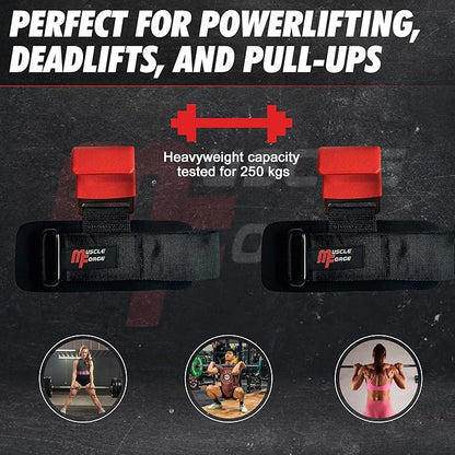 Weight Lifting Hooks for Men & Women - Heavy Duty Lifting Wrist Straps with Hook Grips for Weightlifting - Gym Grips for Weight Lifting, Pull Ups & Deadlift Support