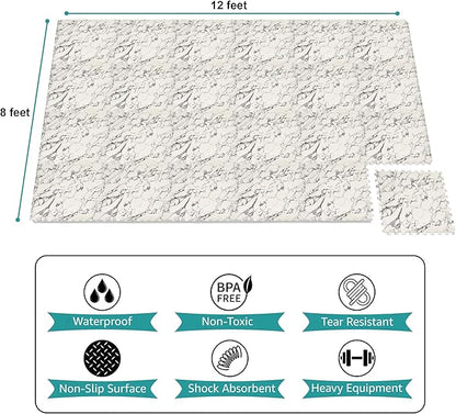 Sorbus Wood Grain Floor Tiles Foam Mat EVA Interlocking Mats Tile 3/8-Inch Thick Flooring Wood Puzzle Exercise Mats w/Borders - Home Playroom Basement, Apartment, Trade Show, Baby, Dance