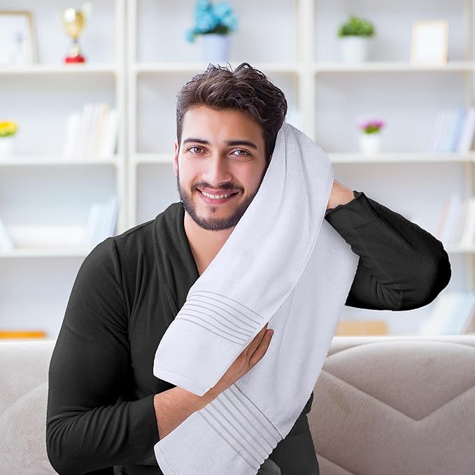 Utopia Towels 12 Pack Bath Towels Set, (27 x 54 Inches) 100% Ring Spun Cotton, Quick Dry, Highly Absorbent, Soft Feel Towels, Perfect for Daily Use (White)