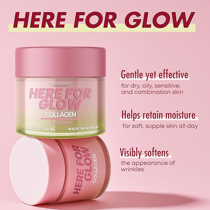 Sunday Essence Collagen Night Cream - Dermatologist Tested, Korean Skin Care, Anti-Aging - Hydrating Moisturizer, Retains Moisture - Vegan, Non- GMO, Clean Beauty, 95% Natural - 1 Pack