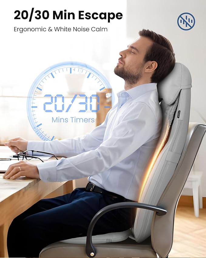 COMFIER Back Massager with Heat,2D/3D Shiatu Massage Seat Cushion,2 Auto Massage Modes,Full Back Massager with Vibration,Deep Tissue Kneading Chair Pad for Lower Waist,Gift for Men,Women