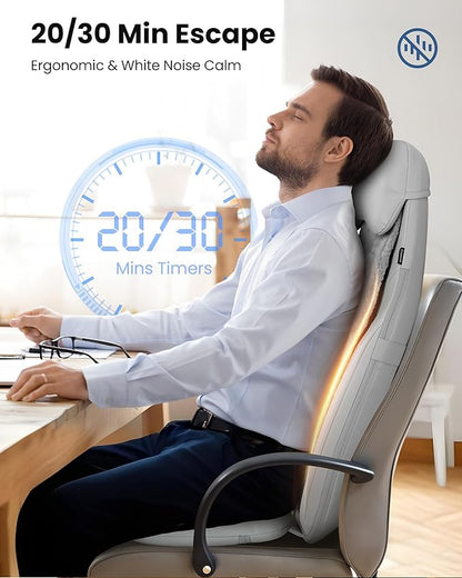 COMFIER Back Massager with Heat,2D/3D Shiatu Massage Seat Cushion,2 Auto Massage Modes,Full Back Massager with Vibration,Deep Tissue Kneading Chair Pad for Lower Waist,Gift for Men,Women