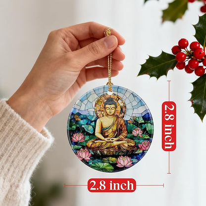 Buddha Meditation Ornament – Christmas Ornament, Christmas Tree Decoration & Perfect Holiday Decor, Namaste Decor | Gifts for Yoga, Meditation, and Mindfulness Practitioners