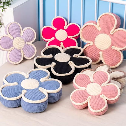 Flower Pillow, Soft Shaped Floor Cushion, Decorative Throw Pillow, Cute Seating Cushion, Room Decor Plush Pillows for Sofa Couch Bed (13.7 Inch, Blue)