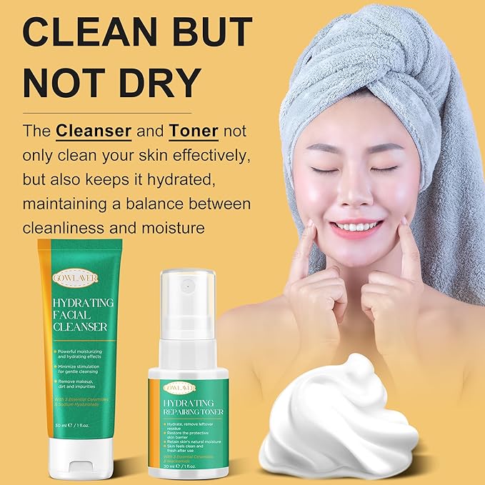 Skin Care Set for Women Teen - Hydrating & Anti-Aging Facial Routine Skincare Products Gift Set,Cleanser,Toner,Retinol Serum,Niacinamide Hyaluronic Acid Serum & Face Cream - Gifts for Women Christmas