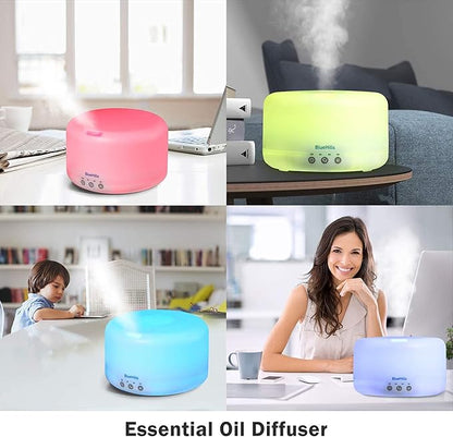 BlueHills Premium 1000 ML XL Essential Oil Diffuser Aromatherapy Humidifier with Remote for Large Room Home 18 Hour Run Huge Coverage Area 1 Liter Mood Lights Extra Large Capacity White D001