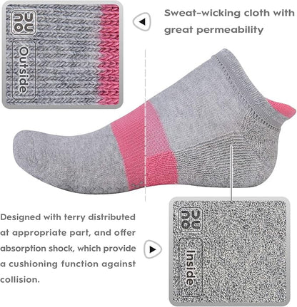 unenow Unisex Non Slip Grip Socks with Cushion for Yoga Pilates Barre Home & Hospital