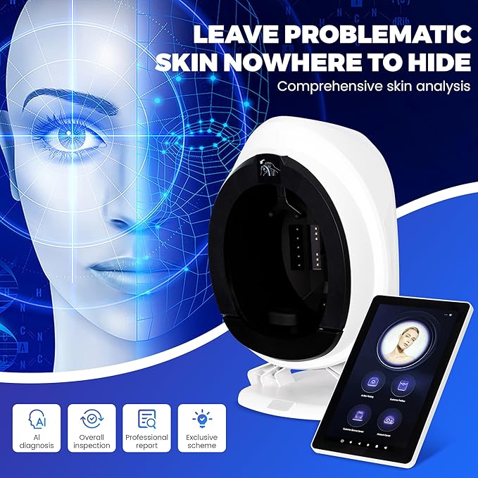 Home Skin Scanner | AI Smart Skin Quality Tester | Deep Moisture, Spot, and Wrinkle Analysis | Multifunctional Beauty Device | Personalized Skin Care Report