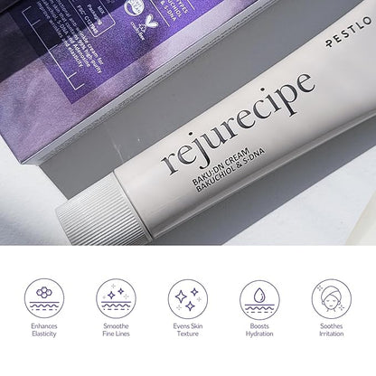 PESTLO Rejurecipe Baku:DN Cream, 1.01 fl oz, 30ml - Elasticity & Anti-Oxidant Care Cream, Bakuchiol, SDNA-PDRN, Salmon Extract, 10 Hyaluronic acids for All Skin Types, Korean Skincare