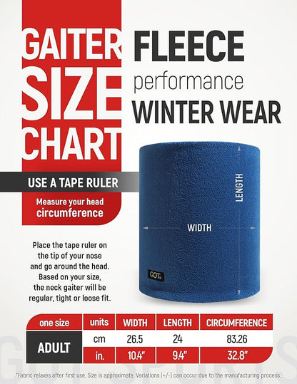 GOT Sports Polar Fleece Neck Warmer - Double-Layer Winter Ski Face Mask - Neck Gaiter Scarf for Skiing, Snowboarding, Running