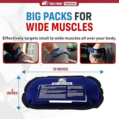 Ice Pack – Reusable Hot and Cold Therapy Gel Wrap Support Injury Recovery, Alleviate Joint and Muscle Pain – Rotator Cuff, Knees, Back & More (Gel Packs (2) Without Wrap)