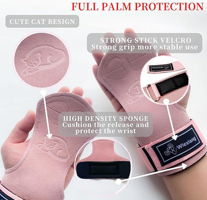 Adjustable Neoprene Padded Wrist straps for Weightlifting,Weight Lifting Straps Gym weight lifting wrist wraps，Gym Accessories for women for Men/Women(Pair)