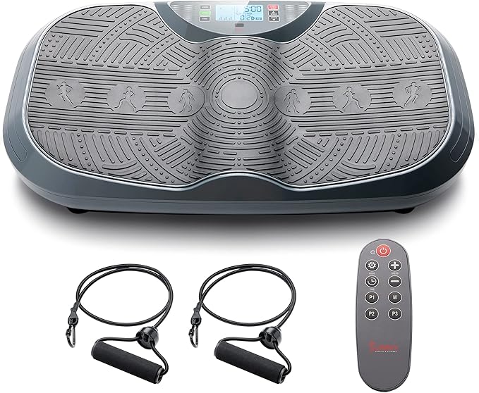 Sunny Health & Fitness Fitboard Vibration Platform Exercise Machine with Multiple Speed Settings and Vibration Modes for Multipurpose Workouts