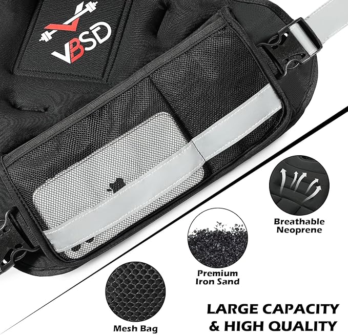 VBSD Adjustable Weighted Vest for Women Men 4-10lb/11-20lb/20-32lb Vest with 6 Ironsand Weights Body Weight Vest with Reflective Strip for Running Walking Strength Training Workouts