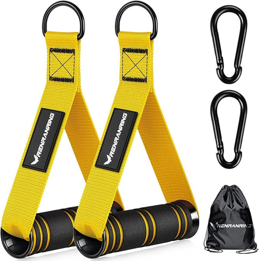 RENRANRING Gym Exercise Handles, Replacement Handle Attachments for Cable Machine Pulleys, Resistance Band and Strength Trainer, Pull Down Workout Accessories, Home Gym Add On Equipment