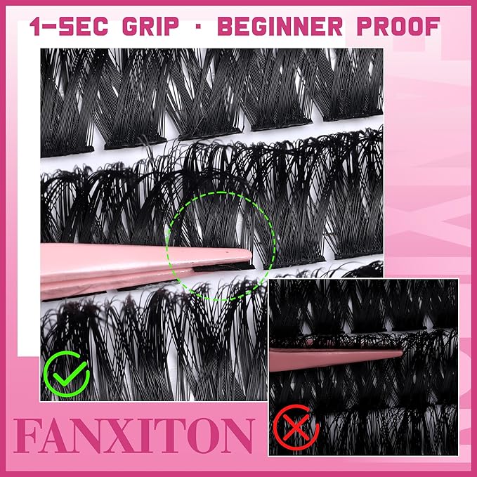 Cluster Lashes 240 pcs Wispy Lash Clusters D Natural Eyelashes Extensions 14-16mm Mix 40D+50D Individual Lashes with Lash Bond and Seal Tweezers Thin Band Eyelashes Cluster for DIY Lash Extension